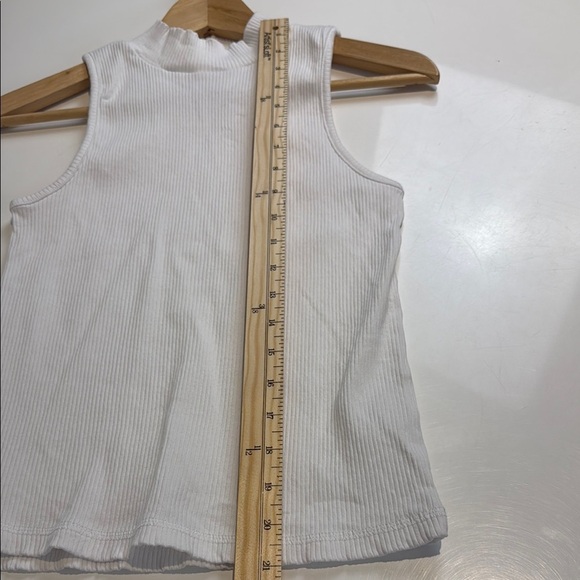 Frank & Oak White Sleeveless Fitted Ribbed Tank Top Medium - Picture 4 of 5